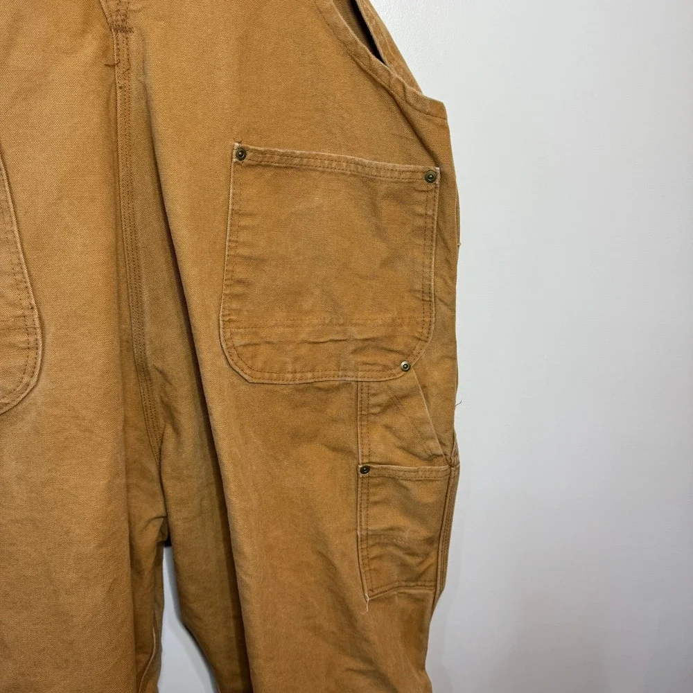 Key Imperial Mens Brown Duck Canvas Double Knee Bib Overalls 44x30‎ USA Workwear - Picture 9 of 9